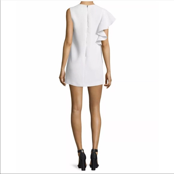 ELIZABETH AND JAMES Luca Ruffle Side Shift Dress Ivory 2 - Picture 3 of 14